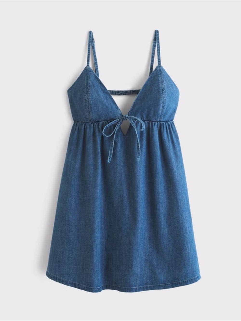 A&F Bra-Free Tie-Front Chambray Skort